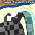 thumbnail image 5 of Black and Gray Checkered Pattern 17" School Backpacks for Teens,Waterproof Oxford Fabric,S-Shape Padded Straps for School,Travel,Hiking,Camping, 5 of 6