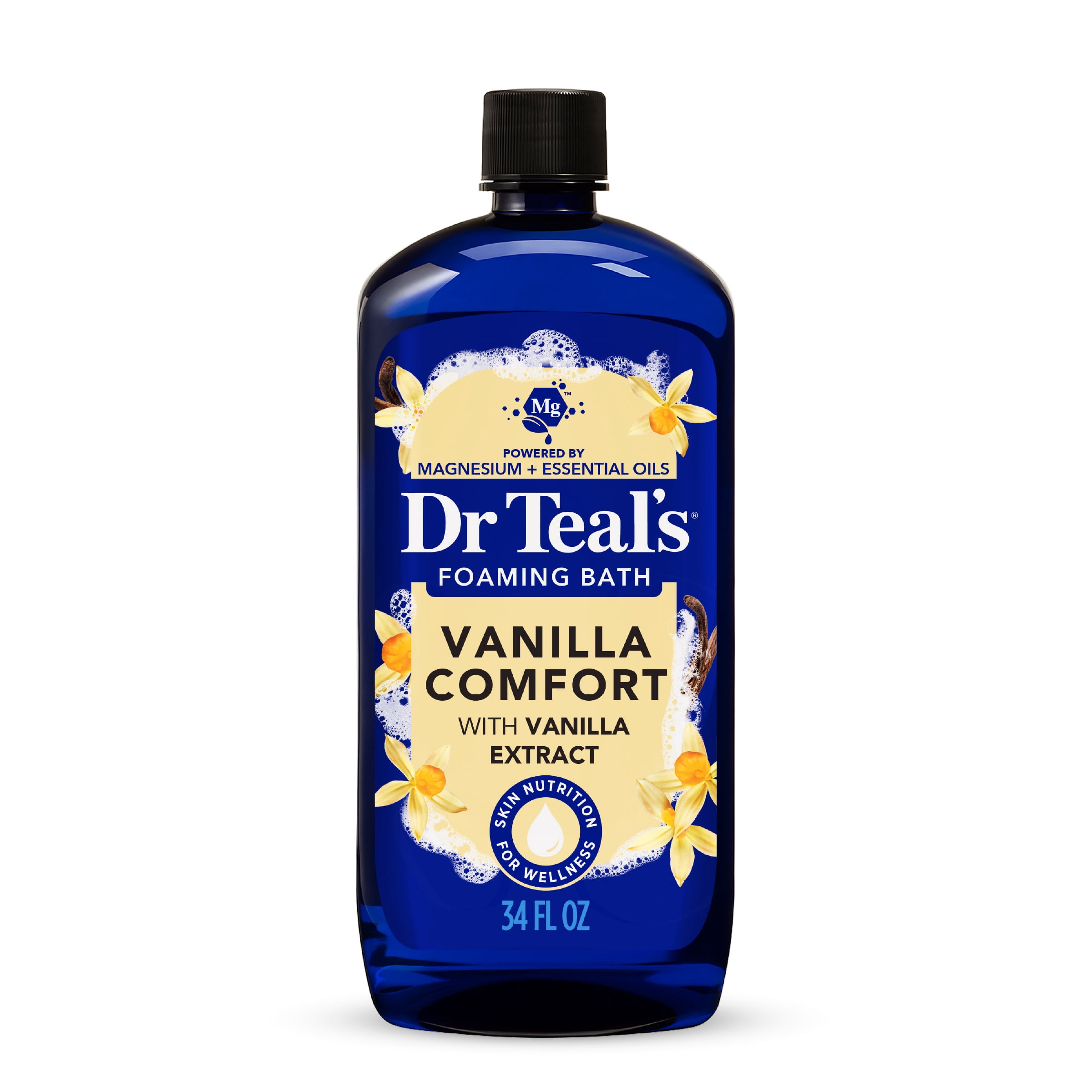 (3 pack) Dr Teal's Vanilla Comfort Foaming Bath with Pure Epsom Salt, Vanilla, Ginger & Cardamom Essential Oils, 34 fl oz