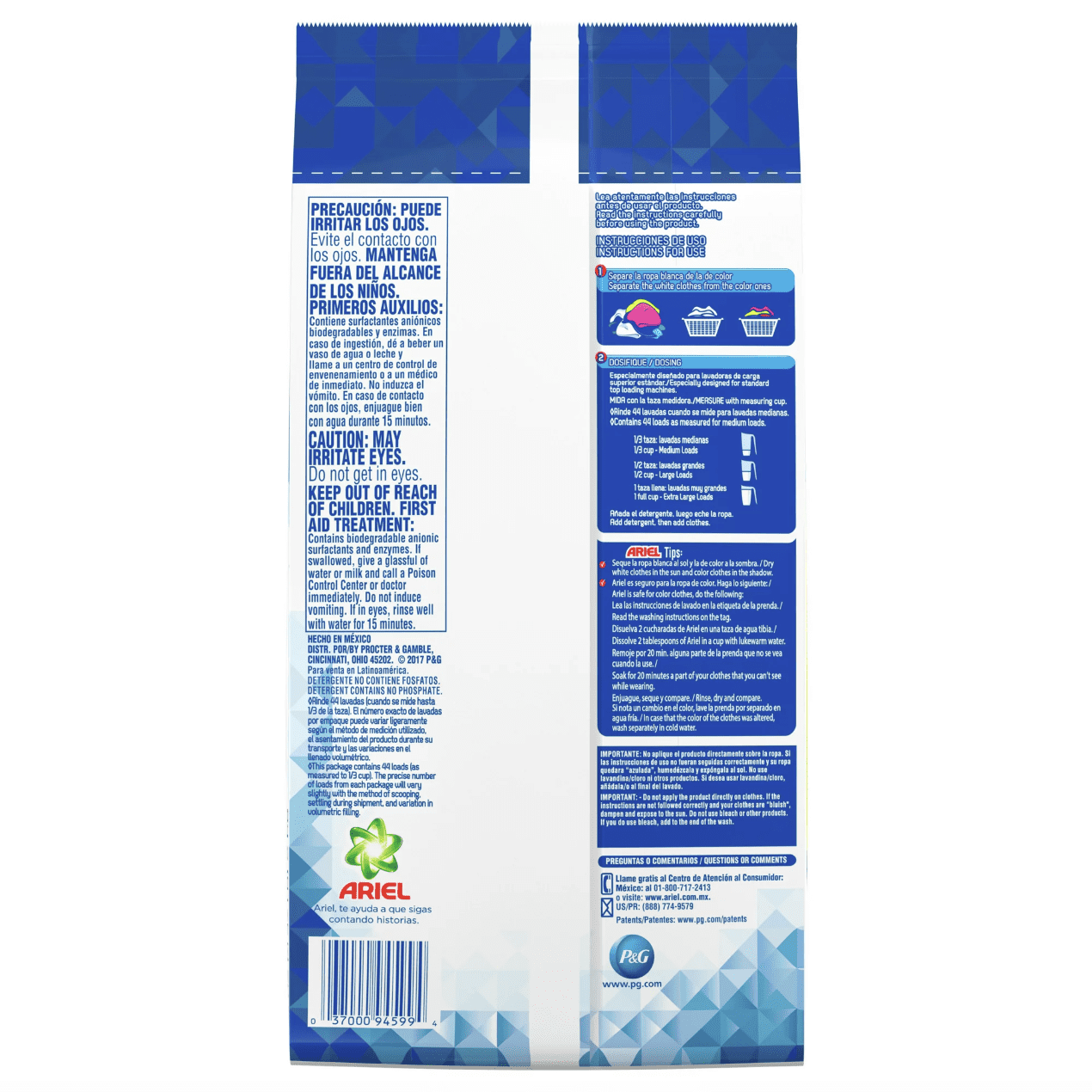 Ariel Powder Laundry Detergent, Original Scent, 44 loads (70 oz., Pack of 2)