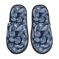 thumbnail image 2 of KLL Tropical Leaves Slippers for Women Men House Slip on Indoor Outdoor Bedroom Furry Fleece Lined Ladies Comfy Anti-Skid Rubber Hard Sole-Large, 2 of 8
