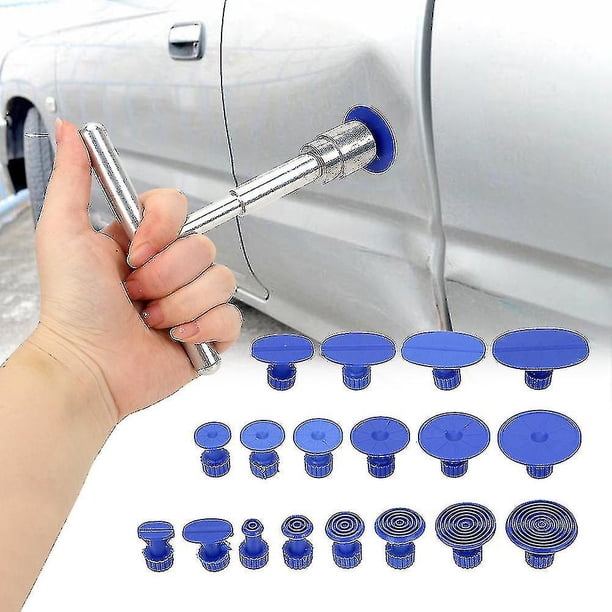 Herramientas de reparación de abolladuras de coche de Metal, extractor de abolladuras, ventosa para abolladuras de carrocería, extractor en T + 18 espaciadores
