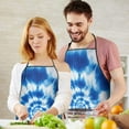 thumbnail image 5 of Blue White Tie Dye Spiral Pattern Apron-Garden Aprons for Women with Pockets-Cotton Linen Waterproof Kitchen Cooking Gardening Aprons Adjustable for Kitchen,Cooking,BBQ and Salon 33x27 Inch, 5 of 7