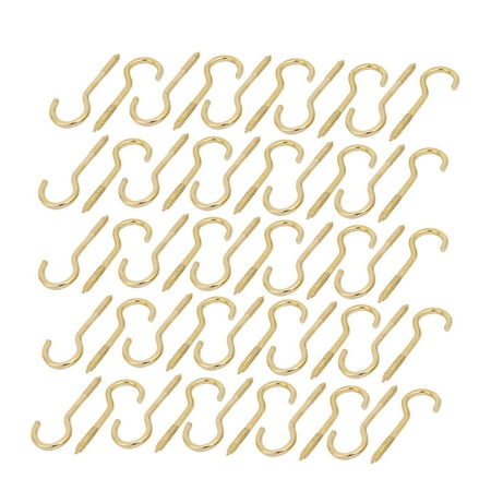

Unique Bargains 3.9mm Dia Thread 55mm Length Iron Brass Plated Self-Tapping Screw Hook 50pcs