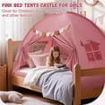 thumbnail image 5 of Bed Tent Twin, Bed Canopy for Kids Girls, Tents Toddler Portable Sleeping Tents Indoor, Pink Bunk Canopy Playhouse for Twin Size Bed, 5 of 7