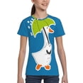 thumbnail image 4 of Honeii Goose Holding an Umbrella Print Kids Boy T-Shirt,Breathable Round Neck Tee,Stylish Summer Tee for Boys, for Outdoor Activities and Casual Wear, 4 of 7