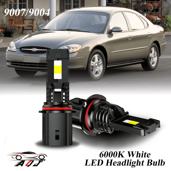LED Headlight Fit for Ford Taurus 1986-2007 - 30,000LM 300% Super-Bright 6500K White Bulb, Plug & Play, Pack of 2