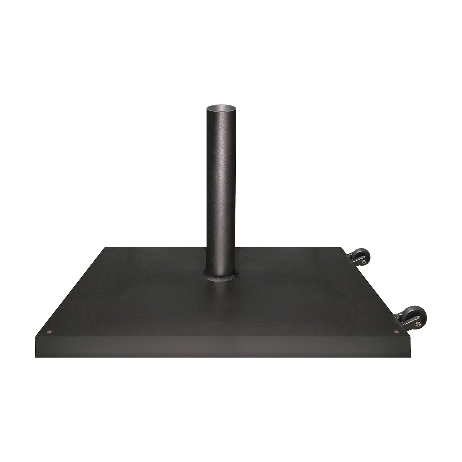 Fiberbuilt Black Square Galvanized Patio Umbrella Base with Wheels