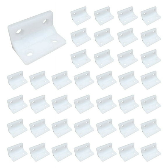 100pcs Four-Hole Corner Bracket Cabinet Shelf Support Plastic Heavy-Duty L-Shaped Furniture Connector