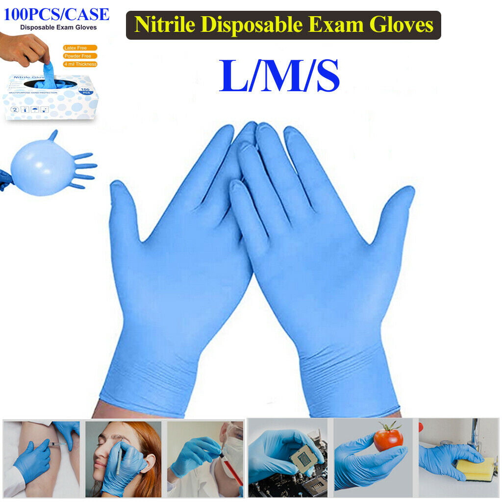 Hygenic Disposable Blue Vinyl Gloves for Home or Work 100pcs & Adult Sizes M & L 