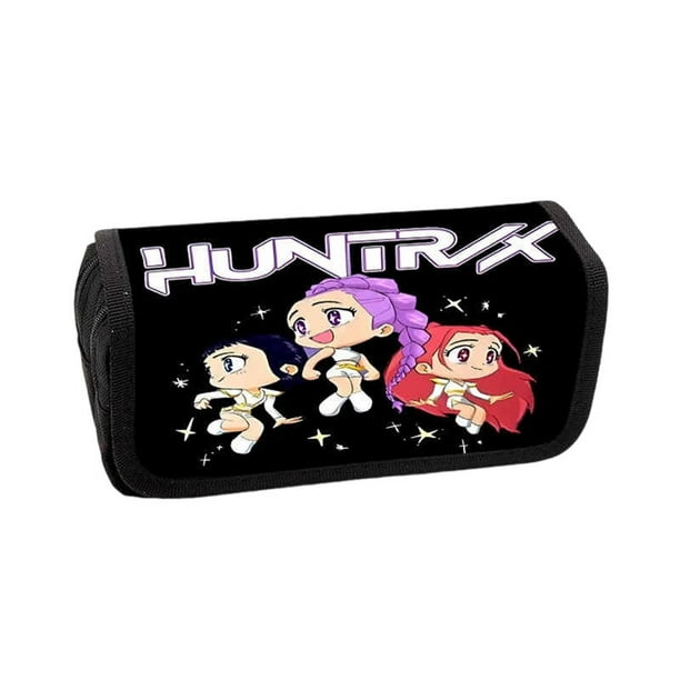 Kpop Demon Hunters Large Pencil Case with Zipper 7.9" Storage Pen Bag Organizer Stationery, Portable Makeup Bag Best Cute Xmas Collectible Birthday Gift