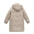 thumbnail image 3 of Women's Baggy Puffer Jacket, Warm Quilted Padded Down Coats Thick Insulated Winter Outerwear with Detachable Hood, 3 of 5