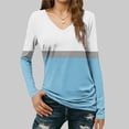 thumbnail image 6 of Craaazy Women's Casual V-neck Long Sleeve Slim T-Shirts Gifts, 6 of 7