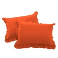 thumbnail image 2 of 2 Piece Ruffle Solid Orange European Pillow Shams, (European 16X16 Pillow Cover), 100% Egyptian Cotton, 800 Thread Count, European Size, 2 of 3