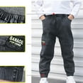 thumbnail image 6 of AherBiu Toddler Boys Clothes Denim Pants for Kids Teens Jeans Streetwear Cinch Bottom Trousers with Pockets, 6 of 7