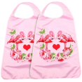 thumbnail image 2 of 2Pack Waterproof Adult Bib Mealtime Design 88x48cm Pink Clothing Protector For Elderly Disabled Patients, 2 of 4
