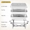 thumbnail image 4 of Bingirl 4 - Pack 8 Qt Stainless Steel Chafing Dishes with Lids for Buffet, Rectangle Food Warmers for Parties, Silver Catering Supplies for Buffet Display, 4 of 7