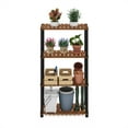 thumbnail image 5 of Furinno Pangkor 4-Tier Turn-N-Tube Indoor Outdoor Plant Shelf Wood Stand with Square Poles, Natural/Black, 5 of 6