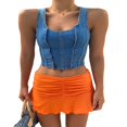 thumbnail image 3 of EIMELI Jupe Plissée Décontractée pour Femmes Couleur Unie Taille Élastique Jupe Courte, 3 of 6