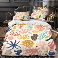 thumbnail image 3 of Home Bedding Set Fish Shell Comforter Cover Set Teen Adult Creative Seafloor Bedspreads,Queen (90"x90"), 3 of 5