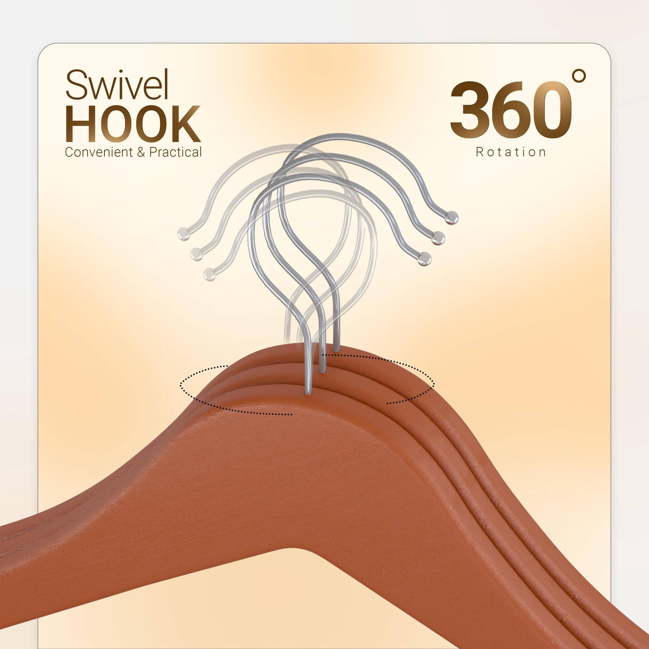 Utopia Home Premium Wooden Hangers 20 Pack - Durable & Slim Coat Hanger - Suit Hanger with 360-Degree Rotatable Hook - Wood Hangers with Shoulder Grooves (Cherry Color)