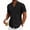 Black, variant on Domzest Men's Button Down Shirts Short Sleeve Casual Textured Cuban Collar Shirt with Chest Pocket Black L