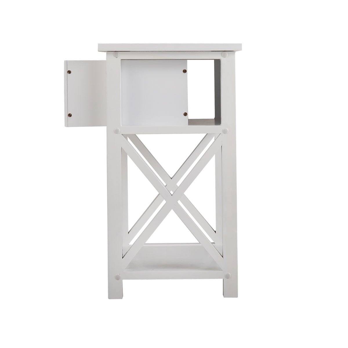 Kepooman Wooden Night Stand Set of 2, Side End Table Storage Cabinet for Bedroom Living Room - White Kepooman Wooden Night Stand Set of 2, Side End Table Storage Cabinet for Bedroom Living Room - White
