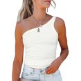 thumbnail image 1 of Camiseta sin mangas para mujer,Top de un hombro para mujer Top sin mangas de un hombro para mujer Top de verano para mujer con un hombro Diseño de próxima generación, 1 of 6
