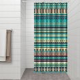 thumbnail image 3 of Small Stall Narrow Shower Curtain 36"W x 72"L – Tropical Bohemian Leaves, Mid-Century Abstract Boho Botanical Bathroom Decor, Vintage Floral Palm Leaf Pattern, Rustic Tribal Folk Style, 3 of 5