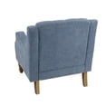 thumbnail image 6 of Accent Chair, Living Room Chair, Modern Footrest Chair Set with Vintage Brass Studs, Button Tufted Upholstered Armchair for Living Room, Comfy Reading Chair for Bedroom, Reception Room, Blue, 6 of 8