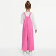 thumbnail image 6 of CYRBOKO Girls Fleece Overalls, Thermal Stretchy Front Pocket Winter Jumpsuits for Kids Hot Pink Size 5-6 T, 6 of 8