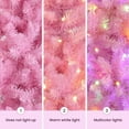 thumbnail image 3 of Ztotop 6.5ft PreLit Premium Artificial Hinged Christmas Tree with Remote Control, Timer and 350 Warm White & Color LED Changing Lights, 970 Fully Branch Tips, Pink, 3 of 7
