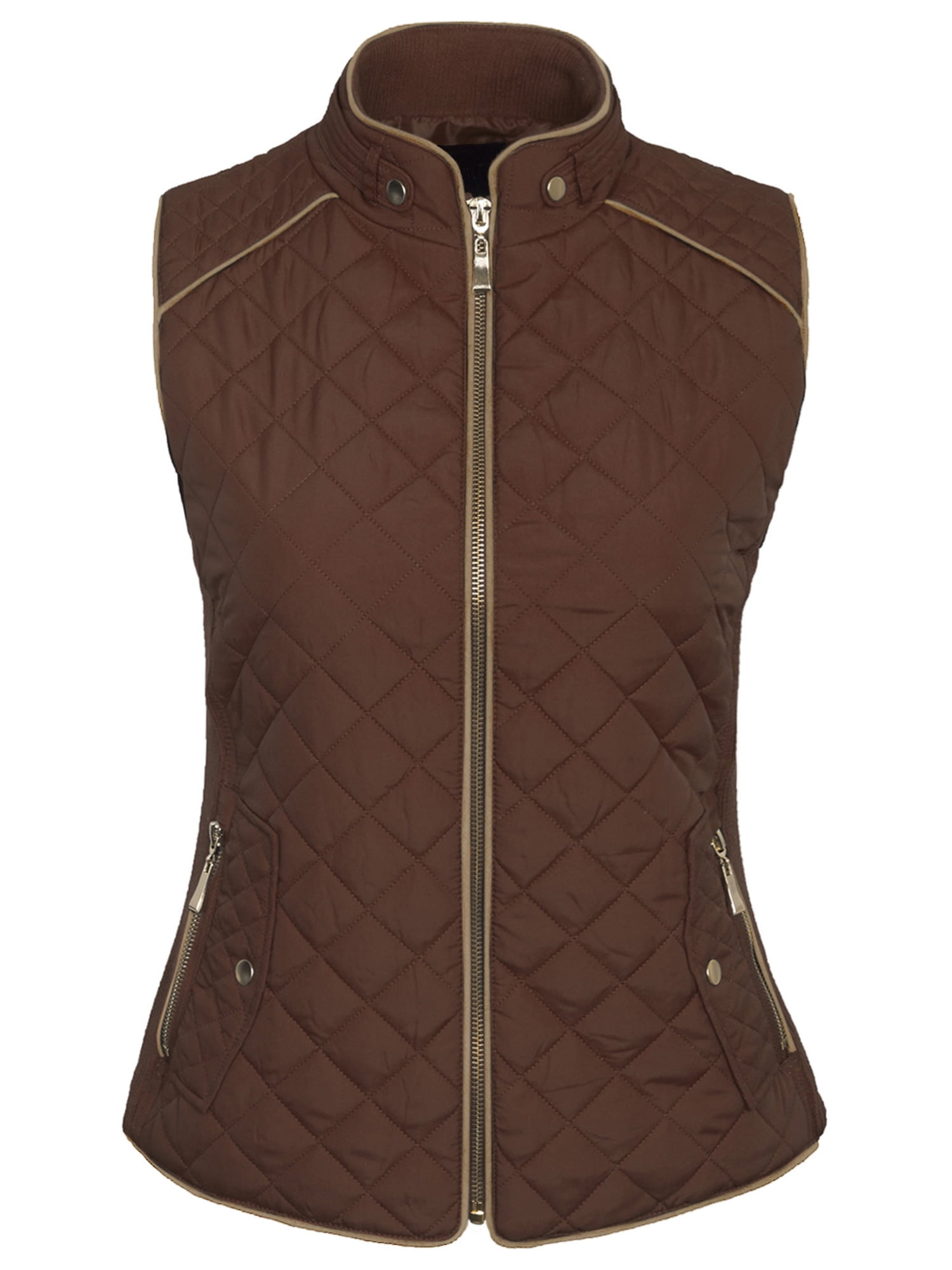 KOGMO Womens Quilted Vest Fully Lined Lightweight Padded Vest S-3X Plus ...