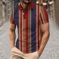 thumbnail image 1 of Blusa y camisa de manga corta con cuello vuelto para hombre, blusa de manga larga con solapa y botones estampados, blusa de poliéster para hombre, 1 of 5