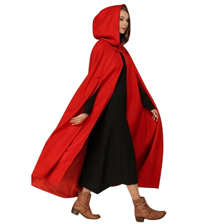 Hfyihgf Womens Gothic Hooded Open Front Poncho Cape Coat Winter