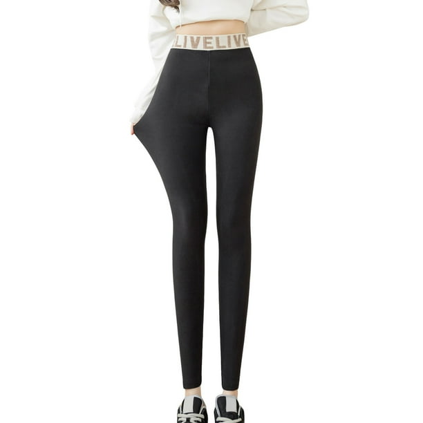 Gibobby Leggings con Forro Polar para Mujer 2023 Modelos De Otoño Pantalones De Lana De Pantalones De Terciopelo Femenino Más Tamaño Grande Mujer 200 Kg Se Pueden Usar(BK1,M)