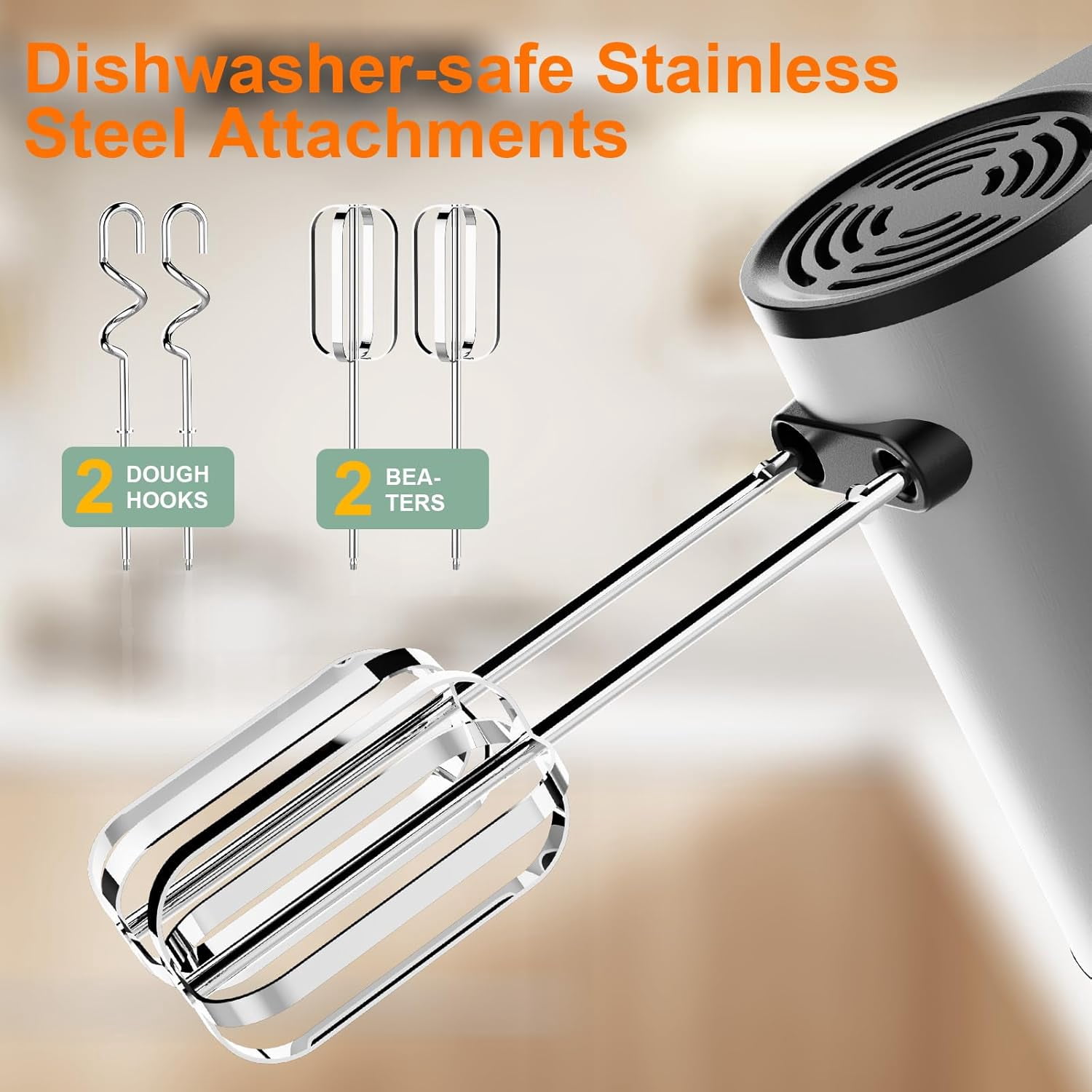 Electric Hand Mixer with  Boost & 5 Speed Settings for Baking