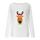 thumbnail image 4 of Camiseta de manga larga con cuello redondo para mujer a la moda, sudadera de encaje con estampado de otoño, blusas sueltas Fridja  FKASFK1243, 4 of 8