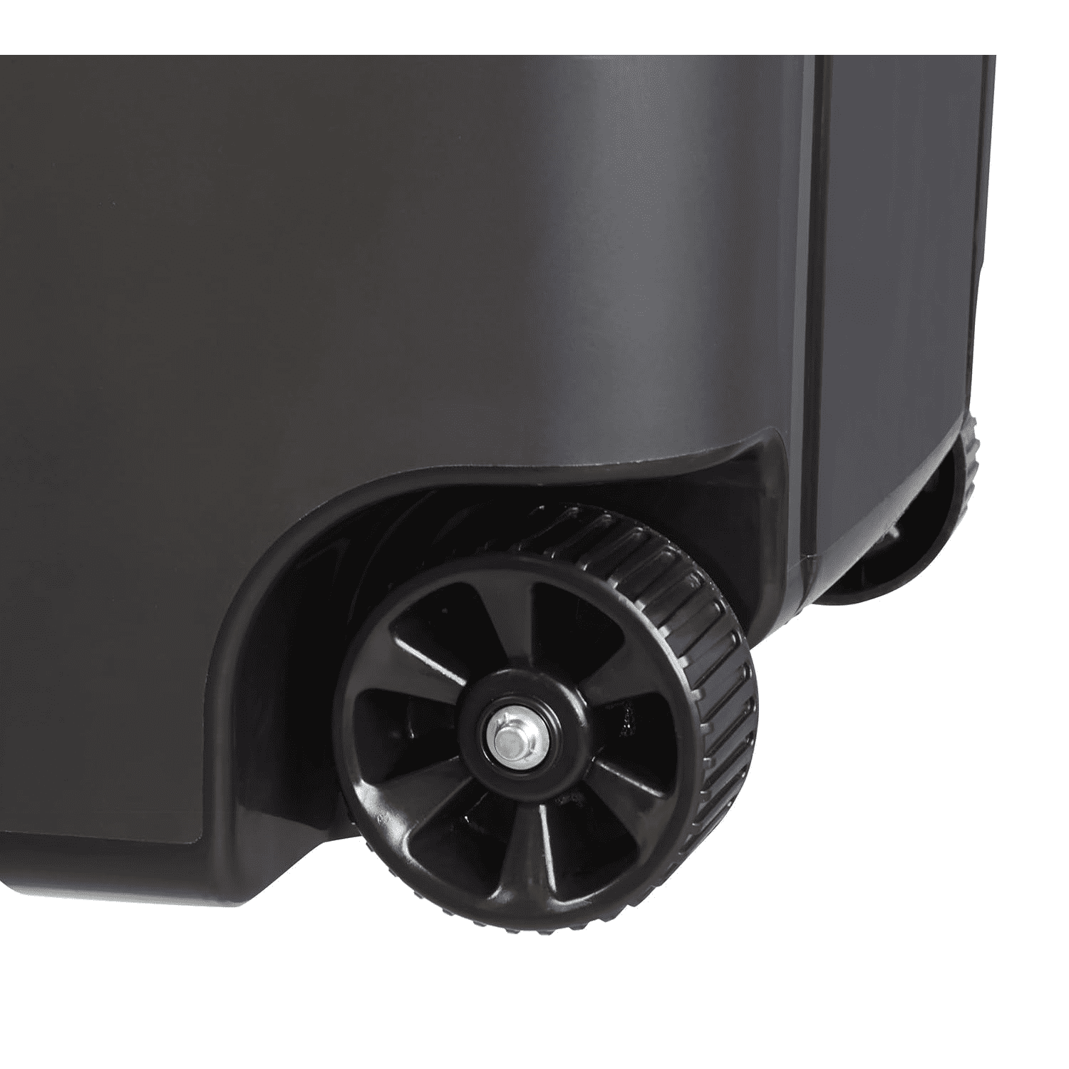 45-Gallon Heavy-Duty Wheeled Garbage Can - Plastic Trash Bin with Attached Lid for Residential, Commercial & Industrial Use - Black
