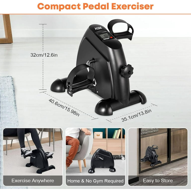 Free Shipping Under Desk Bike Pedal Exerciser Mini Bike for Arm Leg Fitness Physical Therapy with Non Slip Carpet and LCD Display for Home Office Sitting Exercise black Walmart