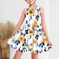 thumbnail image 1 of LOVZFMLL Robe d'Été à Manches Courtes pour Filles avec Poches à Volants Col Rond Imprimé Robe Débardeur Douce, 1 of 9