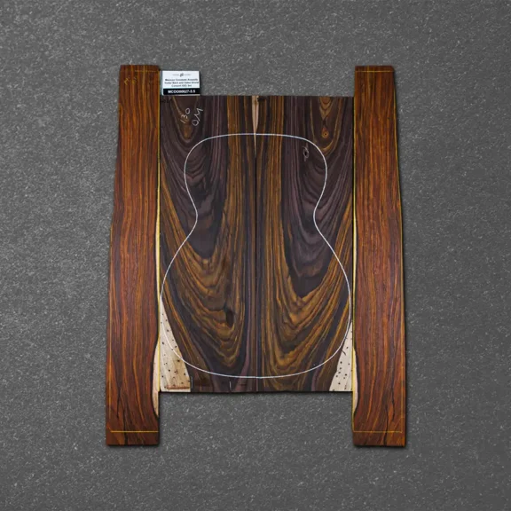Mexican Cocobolo Acoustic Guitar Back and Sides Grand Concert (OO) Set – MCOO000627-3.5