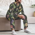 thumbnail image 5 of Mens Pajamas Set, Asparagu Print vegetable Button Down Long Sleeve Loungewear Sleepwear Pjs sets for Men, 5 of 5