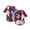 B003- Watermelon Red, variant on Dog Sweatshirts for Small Dogs, Breathable Fade-Resistant Fabric, Red White Blue Print, 1 Set, Casual Holiday Apparel