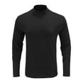 thumbnail image 2 of Dresfit Mock Neck Shirts Mens Big and Tall Thermal Tops Fall Stretch Turtle Neck Baseball Shirt 2025 Oversized Cotton Long Sleeve Fashion Black 2XL, 2 of 4