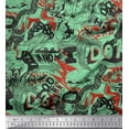 thumbnail image 1 of Soimoi Crepe Silk Fabric Food,Animals & Text Print Fabric by Yard 42 Inch Wide, 1 of 1