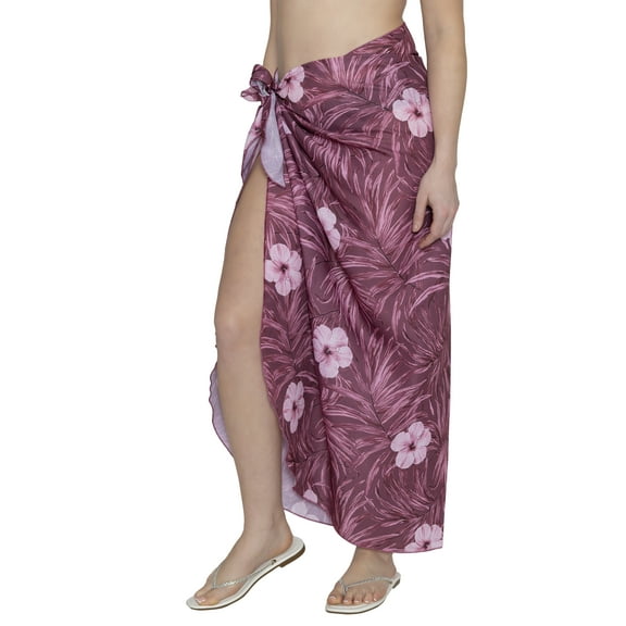 HAPPY BAY Women's Beach Summer Wrap Swim Sarong Cover Ups One Size Floral Maroon
