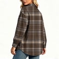 thumbnail image 5 of Yertdoel Flannel Shirt Women Long Sleeve Plaid Lapel Open Front Button Down Shirts Stylish Casual Soft Cozy Cardigan Jackets, 5 of 6