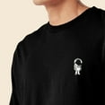 thumbnail image 5 of Dalix Astronaut Embroidered Cotton Classic Fit Long Sleeve Crewneck Tee Shirt Mens in Black S Small, 5 of 5