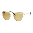 thumbnail image 2 of SA106 Mirror Unique Color Double Wire Brow Cat Eye Sunglasses Gold, 2 of 4
