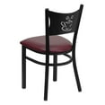 thumbnail image 2 of HERCULES Series Black Coffee Back Metal Restaurant Chair - Burgundy Vinyl Seat, 2 of 7